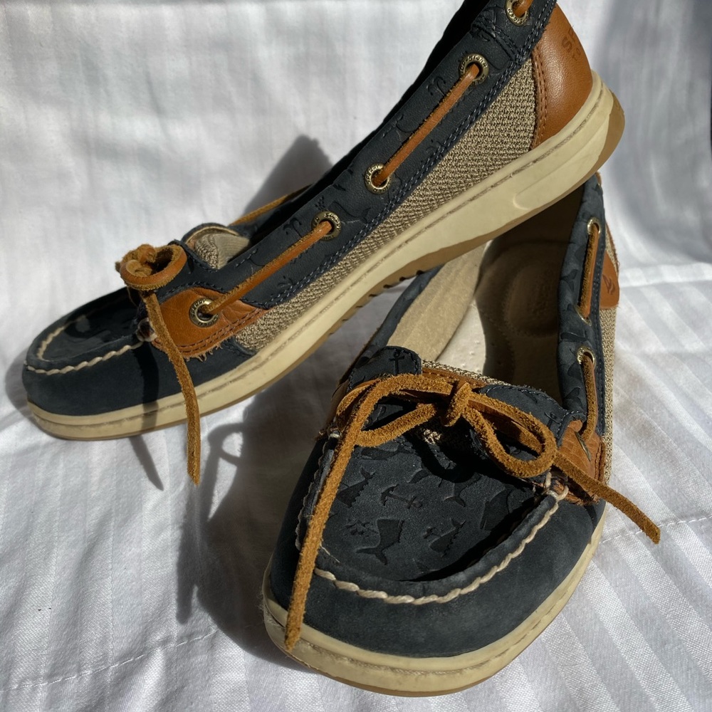 Sperry Top-Sider Navy Blue Leather Whale & Anchor